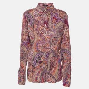 Etro Multicolor Paisley Printed Cotton Button Front Shirt L