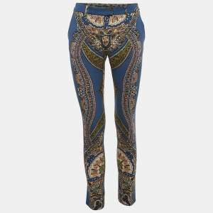 Etro Blue Printed Wool Pants S
