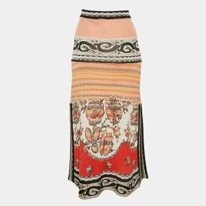 Etro Multicolor Patterned Knit Midi Skirt M