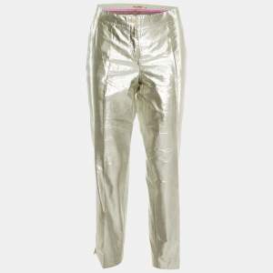 Etro Silver Lurex Silk Pants M