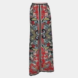 Etro Multicolor Paisley Print Silk Maxi Skirt L