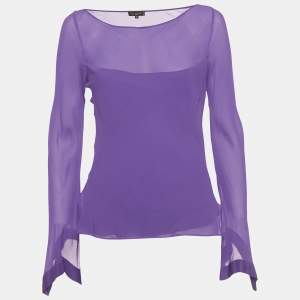 Etro Purple Silk Layered Silk Top M/L
