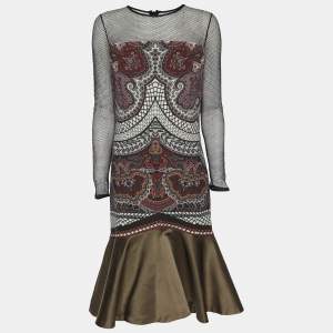 Etro Multicolor Printed Crepe Mesh Dress M