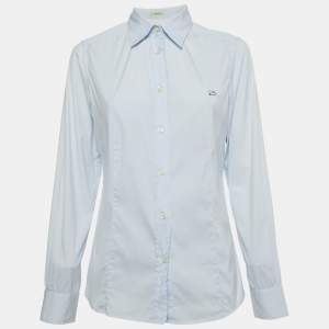 Pre Owned Etro Blue Cotton Long Sleeve Shirt M