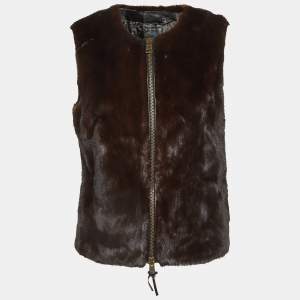 Pre Owned Etro Brown Mink Fur Sleeveless Vest M