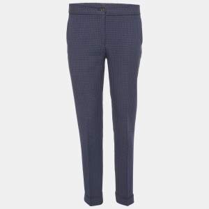 Pre Owned Etro Blue Jacquard Skinny Trousers M