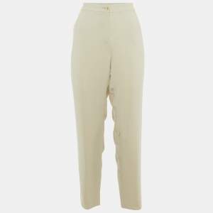 Pre Owned Etro Beige Crepe Formal Trousers L 