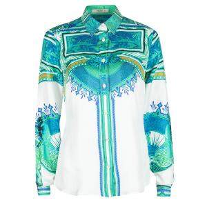 Etro Multicolor Printed Silk Long Sleeve Button Front Shirt S