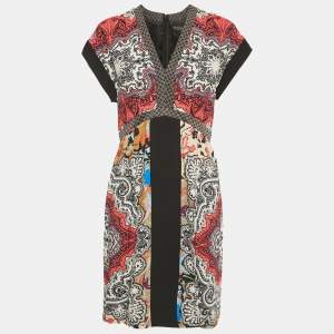 Pre Owned Etro Multicolor Paisley Print Silk Mini Dress M