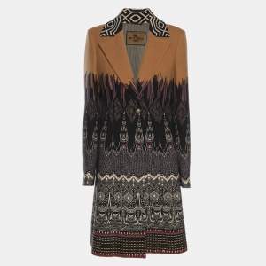 Pre Owned Etro Multicolor Printed Wool Coat M