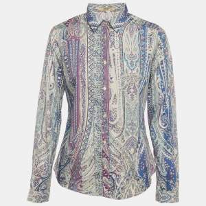 مملوكة مسبقًا Etro Multicolour Paisley Print Cotton Long Sleeve Shirt M