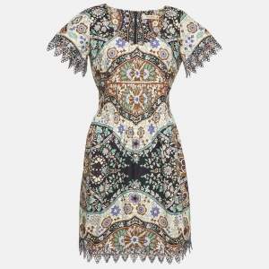 مملوكة مسبقًا Etro Multicolor Floral Printed Cotton Midi Dress M
