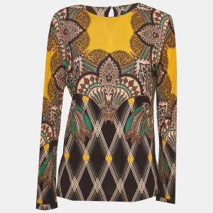مملوكة مسبقًا Etro Multicolour Printed Jersey Long Sleeve Top M