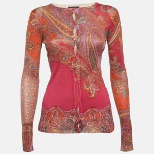 مملوكة مسبقًا Etro Multicolour Paisley Print Knitted Sweaters S