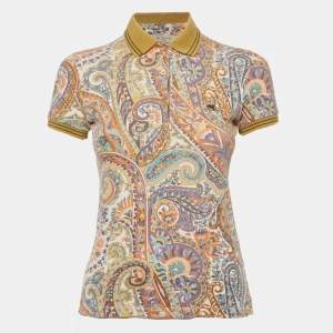 مملوكة مسبقًا Etro Multicolor Paisley-print Cotton Polo T-Shirt S