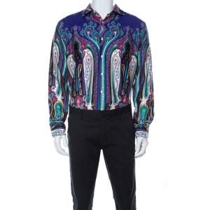 Pre Owned Etro Multicolor Paistley Print Cotton Shirt L 