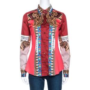 Etro Multicolor Paisley Printed Cotton Tribal Accent Shirt S 