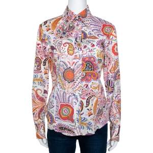 Etro Multicolor Paisley Print Cotton Long Sleeve Shirt L