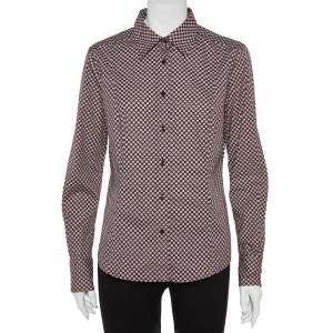 Etro Maroon Cotton Floral Print Full Sleeve Shirt L