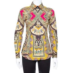 Pre Owned Etro Multicolor Paisley Print Stretch Cotton Shirt S