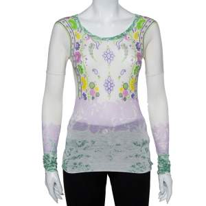 Etro Multicolor Floral Printed Cotton Long Sleeve T-Shirt M