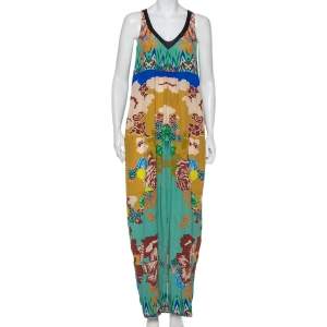 Pre Owned Etro Multicolor Printed Silk Sleeveless Maxi Dress M