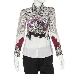 Pre Owned Etro Multicolor Printed Cotton Button Front Fitted Shirt S