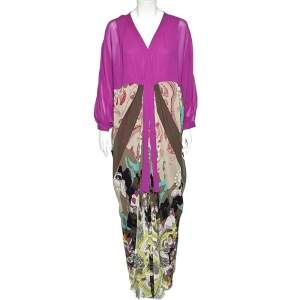 Pre Owned Etro Multicolor Printed Silk Oversized Kaftan Dress M