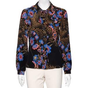 Pre Owned Etro Multicolor Floral Printed Silk Shirt S