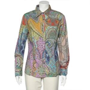 Pre Owned Etro Multicolor Floral Paisley Printed Cotton Shirt L
