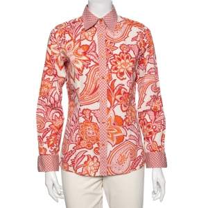 Pre Owned Etro Multicolor Paisley Printed Cotton Button Front Shirt M