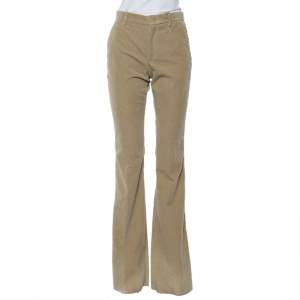 Pre Owned Etro Beige Corduroy High Rise Flared Pants S