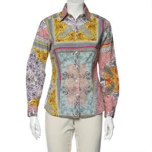Etro Multicolor Floral Printed Cotton Button Front Shirt M