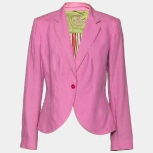 Etro Pink Linen Long Sleeve Jacket L