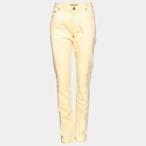 Pre Owned Etro Yellow Cotton Straight Fit Jeans M
