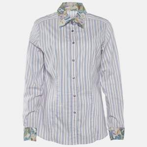 Pre Owned Etro Multicolour Striped Cotton Shirt L
