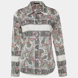 Pre Owned Etro Multicolor Printed Cotton Button Front Shirt L