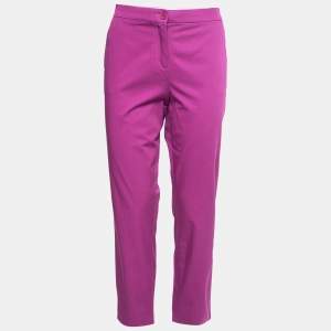 Pre Owned Etro Pink Cotton Straight Fit Pants M