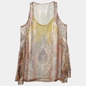 Etro Multicolor Lurex Detail Paisley Print Sleeveless Blouse M