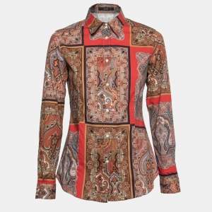Pre Owned Etro Multicolor Paisley Print Cotton Button Front Shirt M