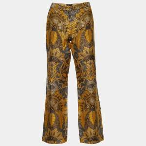 Etro Yellow Jacquard Trousers M
