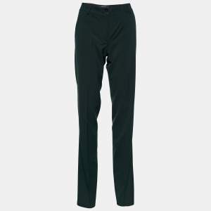Pre Owned Etro Dark Green Wool Blend Regular Fit Trousers M