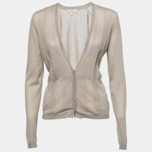 Etro Khaki Cashmere Knit Belted Cardigan M