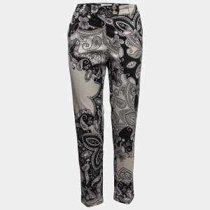 Etro Black Paisley Printed Straight Leg Trousers M