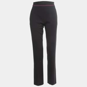 Etro Black Crepe High Waist Straight Fit Trousers S