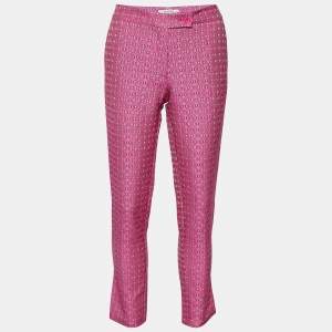 Etro Pink Patterned Jacquard Tapered Leg Pants S