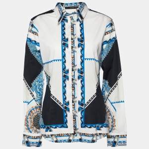 Etro White Printed Cotton Button Front Shirt L