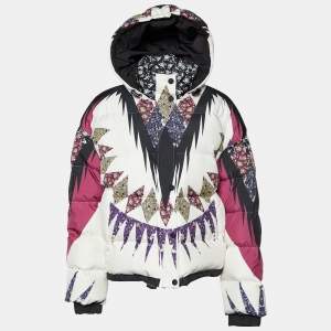 Etro Multicolor Printed Synthetic Hooded Puffer Jacket M