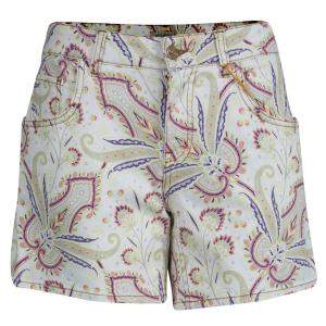 Pre Owned Etro Paisley Printed Denim Shorts M