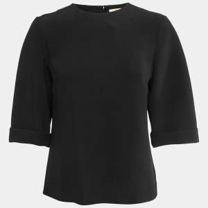 Etro Black Crepe Round Neck Blouse M
